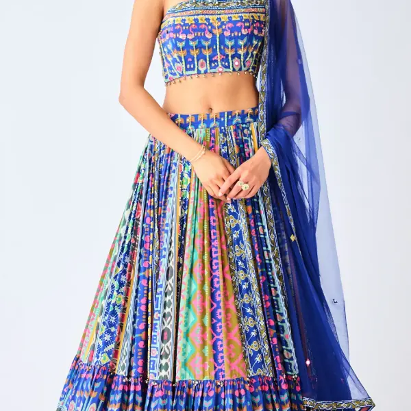 Sequins Net Lehenga – Grey & Silver